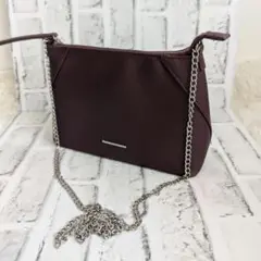 バーガンディ ショルダーバッグ 合成皮革　Bershka