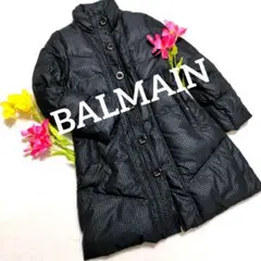 bo45. BALMAIN ロングダウンコート 黒 レディースLサイズ相当