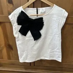 LANVIN 半袖Tシャツ 38 ホワイト リボン付き