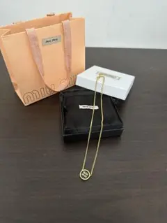 状態良好❤️miu miu ゴールド ネックレス ブラック