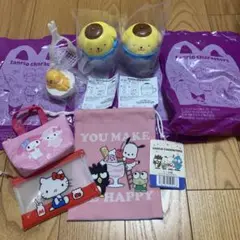【未使用】サンリオ ハッピーセット＆巾着＆ポーチ詰め合わせ7点セット