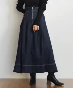 LADYMADE サイドプリーツデニムスカート