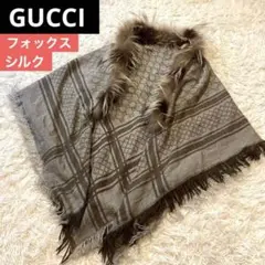 ☆ジェニファーロペス愛用☆ GUCCI ストール マフラー GG柄 シルク