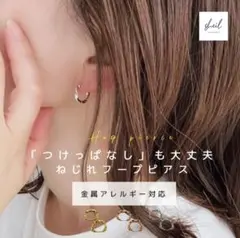SHEIL つけっぱなしOK フープピアス 金属アレルギー対応　シルバー