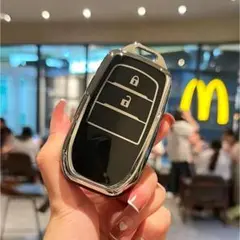 トヨタ スマートキーケース TPU キーカバー ブラック 2ボタン ハリアー