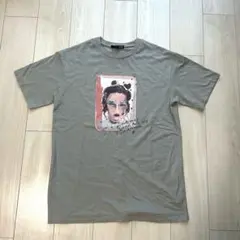グレー プリントビッグTシャツ ロゴT
