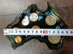 オーストラリア硬貨入り　小物入れ　オブジェ