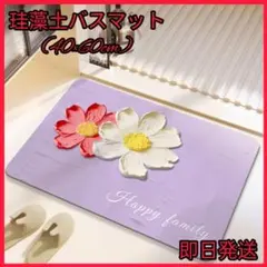 珪藻土 バスマット 花柄 おしゃれ 吸水 速乾性 軽量 キッチン エレガント