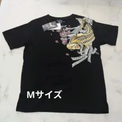BULLET NOISE 鯉と桜 Tシャツ M ブラック　綿100%　和柄