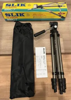 【未使用に近い】SLIK 800G-7 三脚 4段階伸縮 水準器付