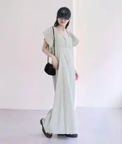 日曜日削除予定‼️ mystic シャーリングスクエアワンピース グリーン
