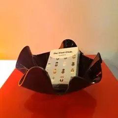モダン　ミッドセンチュリー　波状　黒い小物入れ