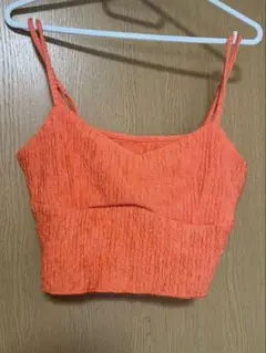 SHEIN オレンジ クロップドキャミソール M