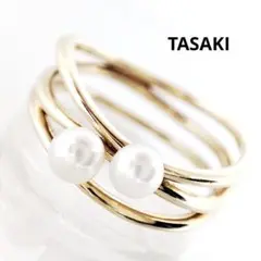 TASAKI タサキ 750YG パール 3ロウ リング ジュウル(神楽坂宝石)