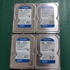 【新古品使用時間10時間以内】HDD 2TB 3.5インチ✕４個