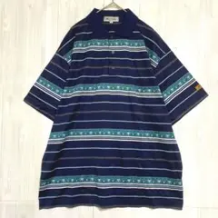 ムッシュパリス　ボーダーポロシャツ　【美品】　濃紺　　M