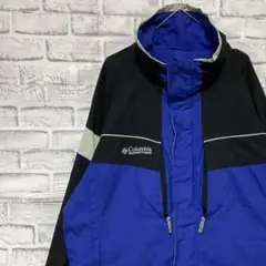コロンビア　マウンテンパーカーブルーL ロゴ刺繍アウトドア826