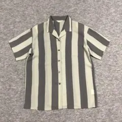Vintage 古着 半袖シャツ ストライプ柄 ポリエステル 070402