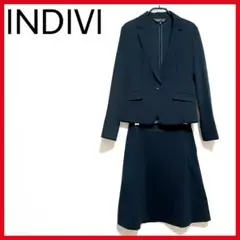 美品 INDIVI フォーマルスーツ ジャケット スカート 日本製 ひざ丈 ◎