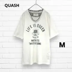 【QUASH】半袖Tシャツ　ロゴ入　Ｖネック　メンズ　Ｍ