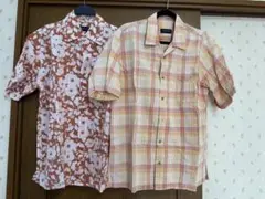 VESVIO 花柄とチェック柄の半袖シャツセット