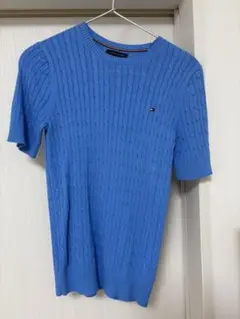TOMMY HILFIGER ケーブルニットセーター 半袖　ニットT XS