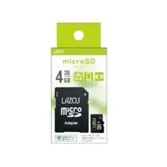 [新品・未開封] LAZOS microSD 4GB アダプター付き