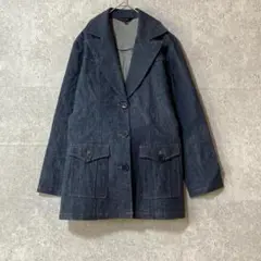 I MARI（M）デニムトレンチコート＊ベルト＊ストレッチ＊ジャケット＊ネイビー