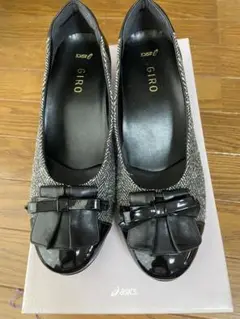 ［美品］asics walking GIRO パンプス ブラック/グレー