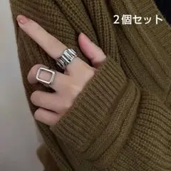 指輪 シルバー 韓国 ペアリング 2個セット