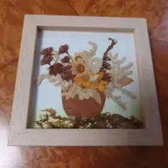 ハンドメイド 押し花アート 押し花 ドライフラワー 額縁入り 壁掛け 壁飾り
