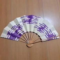 紫と白の花柄舞扇子