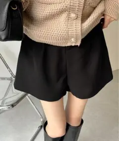 ハイウエストショートパンツ / ブラック