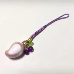 ✳️癒し✳️　水琴鈴　パープルさくらんぼチャーム