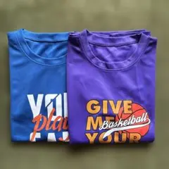 バスケットボール Tシャツ 青 紫2枚セット