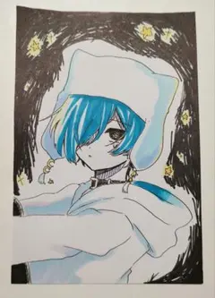 手描きイラスト 男の子 『 星がぼくを見つけてくれた』
