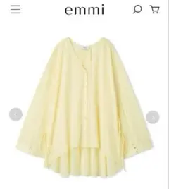 美品　2025SS 完売　emmi 接触冷感　シアーボリュームシャツ　イエロー