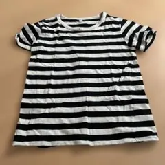 黒と白のストライプ Tシャツ 130