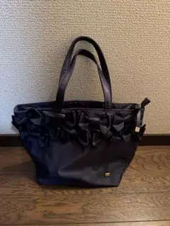 エムズグレイシー ハンドバッグ ネイビー リボン