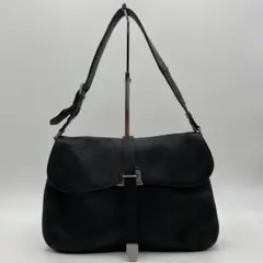 【極美品】PRADA ショルダーバッグ フラップ ブラック 肩掛け ヴィンテージ