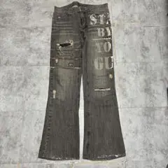 00s archive flare denim pants remake y2k