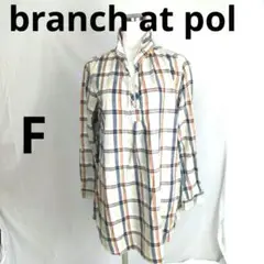 チェック柄プルオーバーシャツ 長袖 Fサイズ branch at pol◆1-9