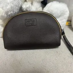 ブラウンレザー ドーム型ポーチ 3点セット