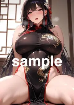 チャイナドレス美女★AIイラスト　A4ポスター0002