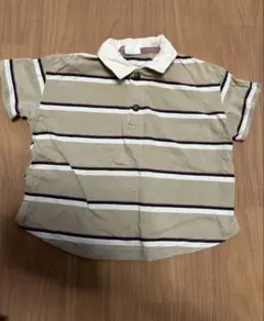【SALE】BREEZE ポロシャツ 90サイズ ベージュストライプ
