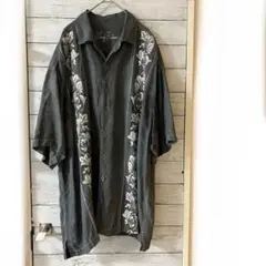 Tommy Bahama シルク 麻 刺繍入り 半袖シャツ ※難あり古着屋購入