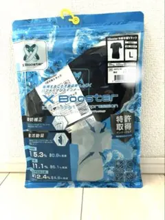Xブースター ワークマン 冷感半袖Vネックシャツ ブラックＬ