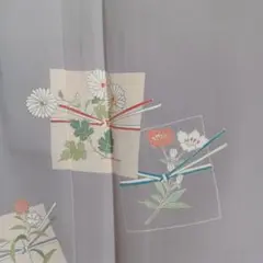 未使用　訪問着　水引　リボン　花