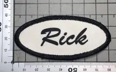 Rick 名前 刺繍 パッチ 楕円形 約10cm x 5cm