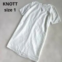 新品タグ付◎KNOTTノット　トゥモローランド　シアーボーダーワンピース半袖